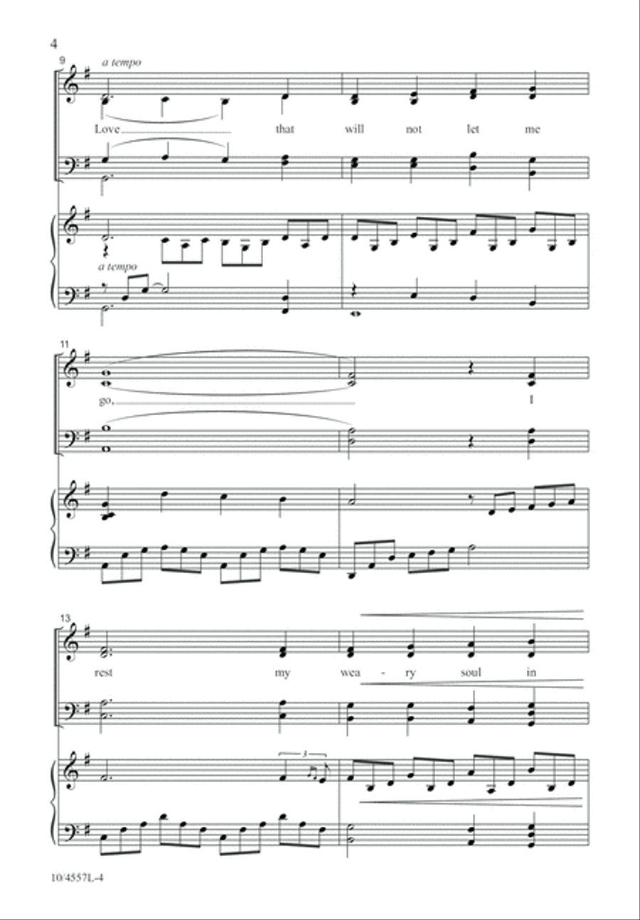 O Love That Will Not Let Me Go 4-Part scores gallery preview page 5