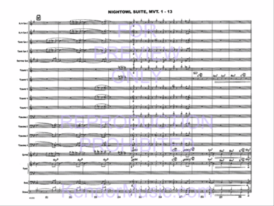 Nightowl Suite, Movement 1 (11 p.m. - Searching For Birdland) Jazz Ensemble scores gallery preview page 15