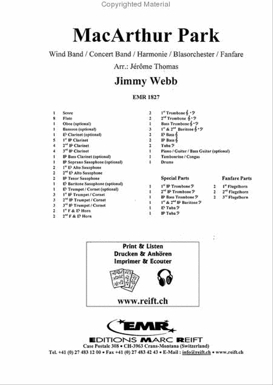 MacArthur Park Concert Band scores gallery preview page 2