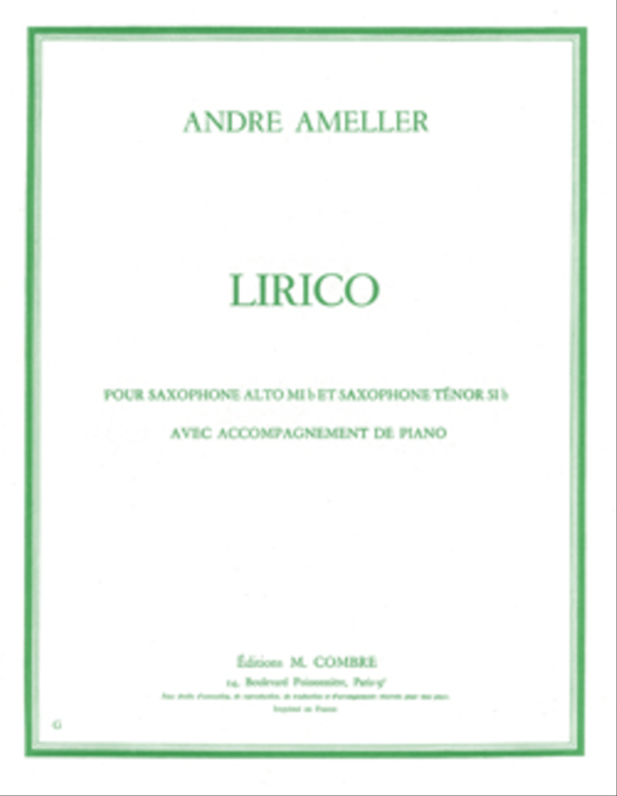 Lirico Lirico Tenor Saxophone scores gallery preview page 1