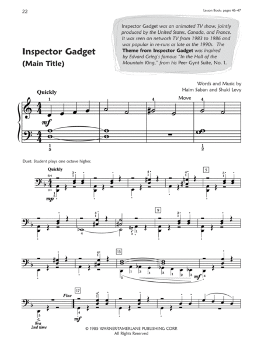 Premier Piano Course Pop and Movie Hits, Book 1B Piano Method scores gallery preview page 5