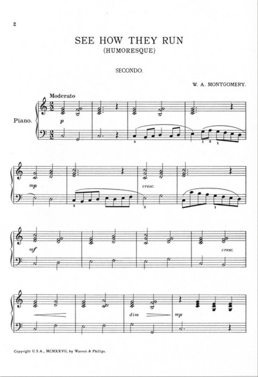 See How They Run Piano Duet scores gallery preview page 2