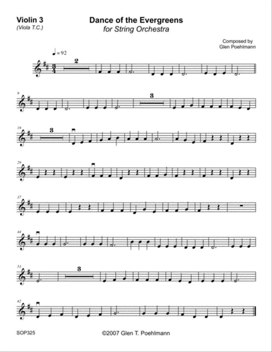 DANCE OF THE EVERGREENS for Elementary STRING ORCHESTRA with optional Piano & Perc. String Orchestra scores gallery preview page 6