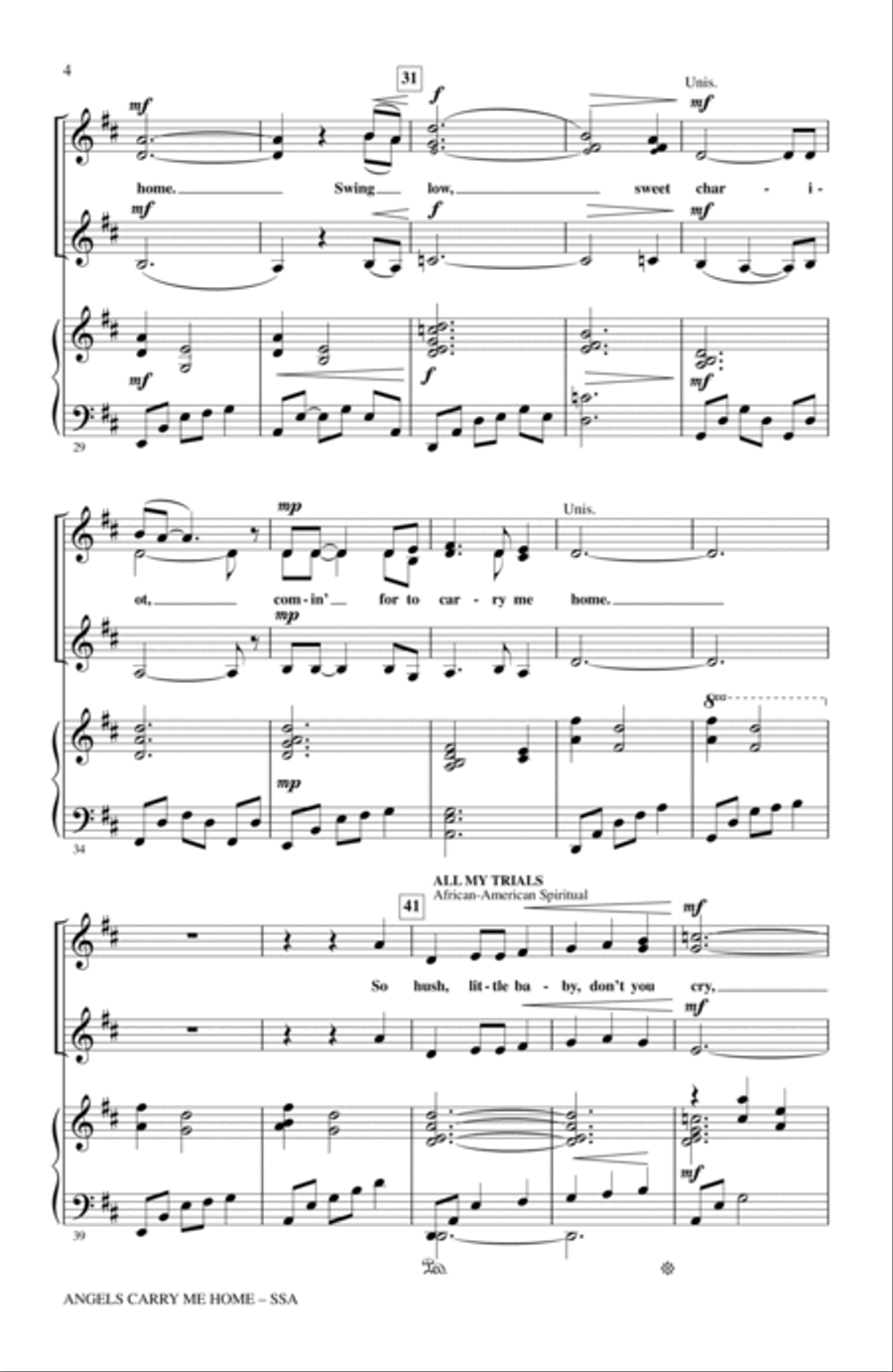 Angels Carry Me Home (Medley) SSA scores gallery preview page 3