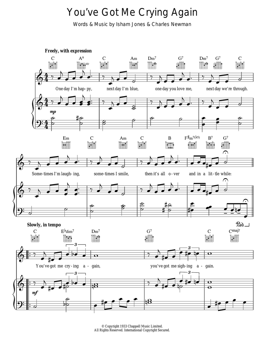 You've Got Me Crying Again Guitar scores gallery preview page 1