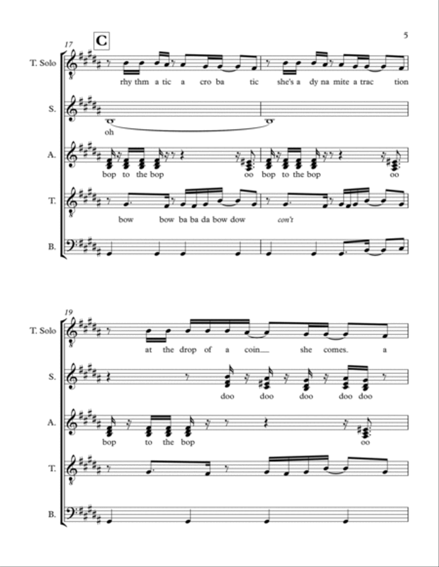 Dancing Machine 4-Part scores gallery preview page 5