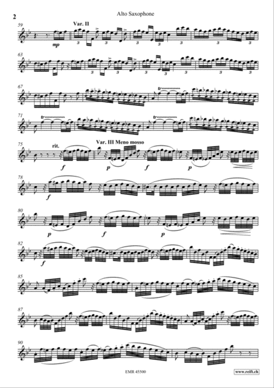 The Carnival Of Venice Alto Saxophone scores gallery preview page 3