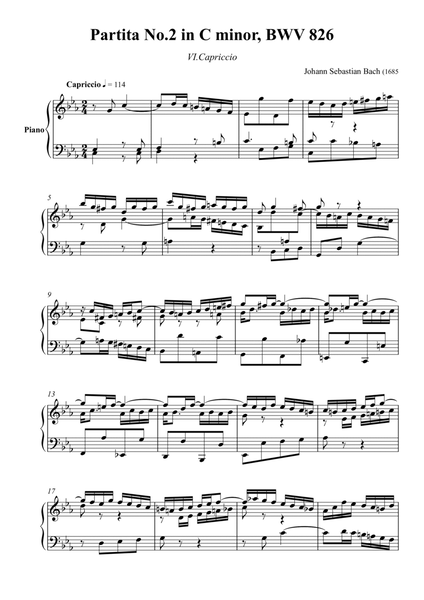 Partita No.2 in C minor, BWV 826 - 6. Capriccio image number null