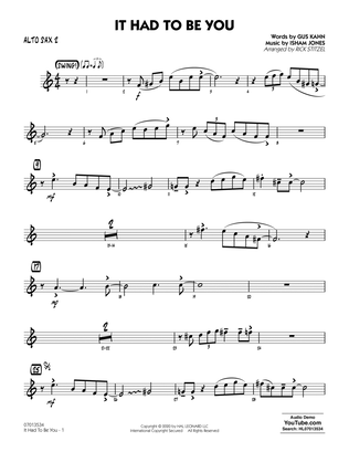 Book cover for It Had to Be You (arr. Rick Stitzel) - Alto Sax 2