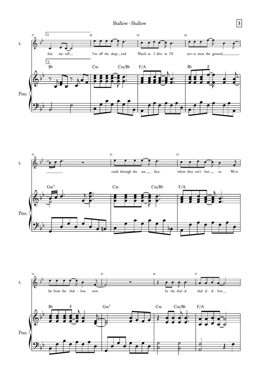 Shallow A Cappella scores gallery preview page 3