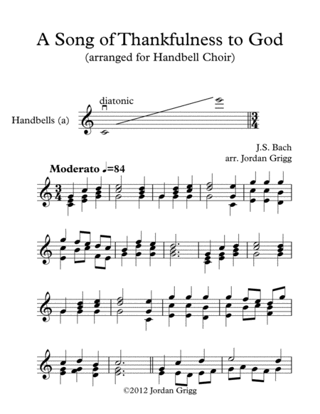A Song of Thankfulness to God (arranged for Handbell Choir) image number null