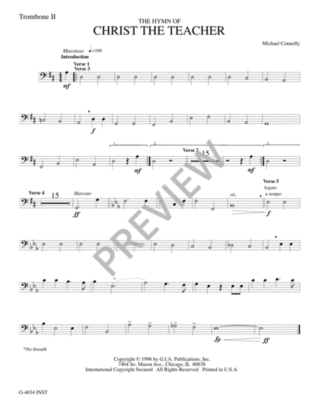 The Hymn of Christ the Teacher - Instrument edition