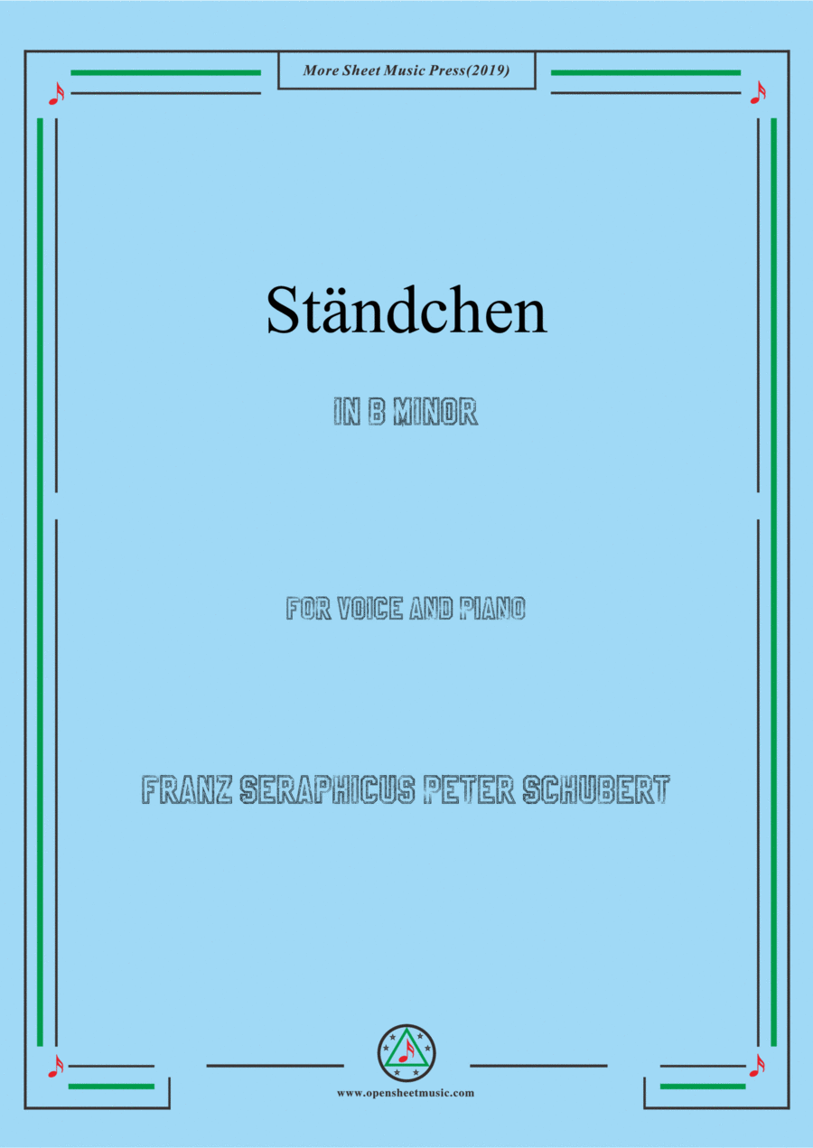Schubert-Ständchen,in b minor,for Voice&Piano Voice scores gallery preview page 1