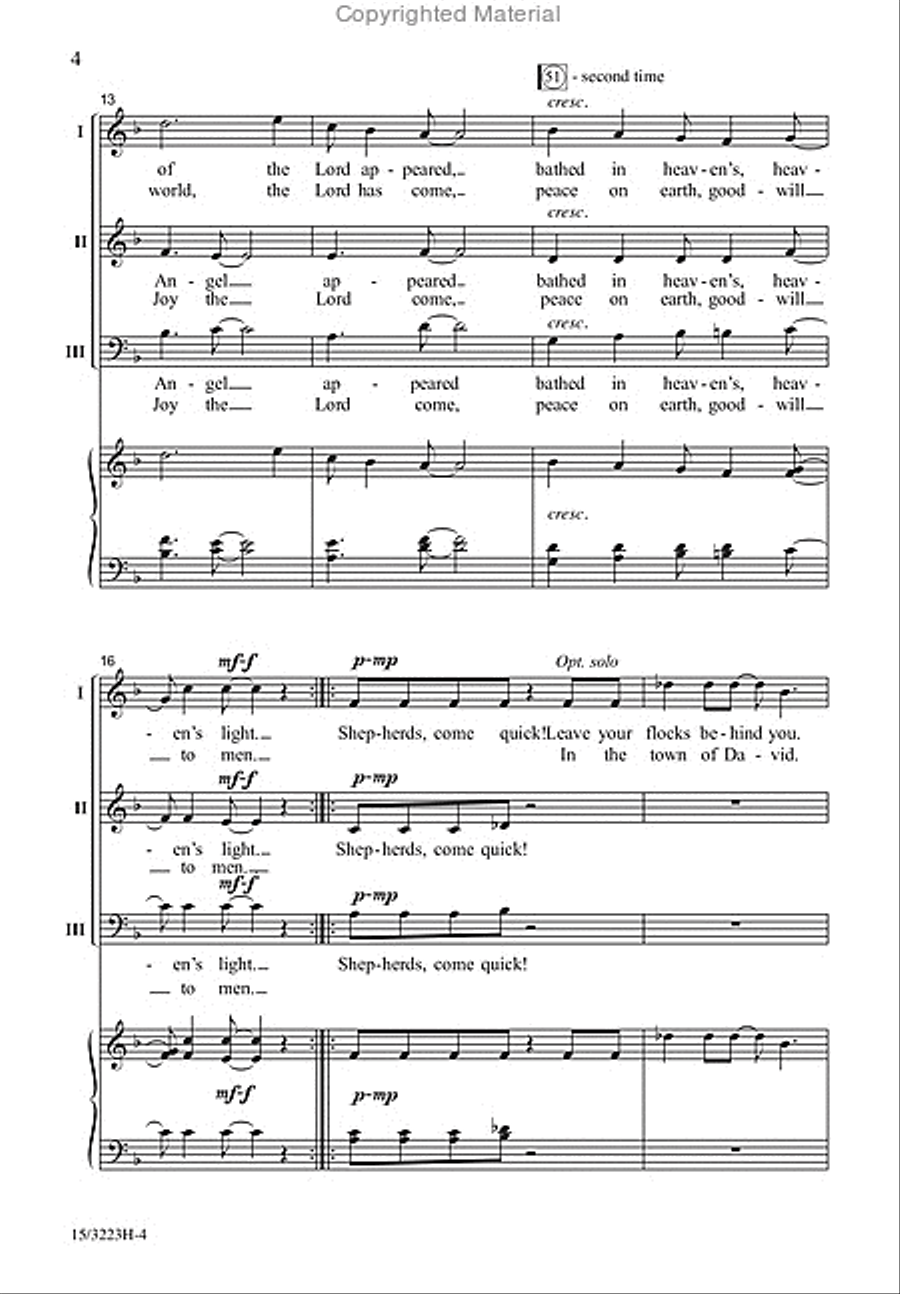 Shepherds, Come Quick! 3-Part scores gallery preview page 4