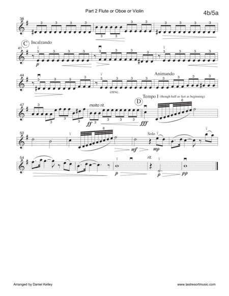 Pas de Deux from the Nutcracker for String Quartet or Piano Quintet with optional Violin 3 Part