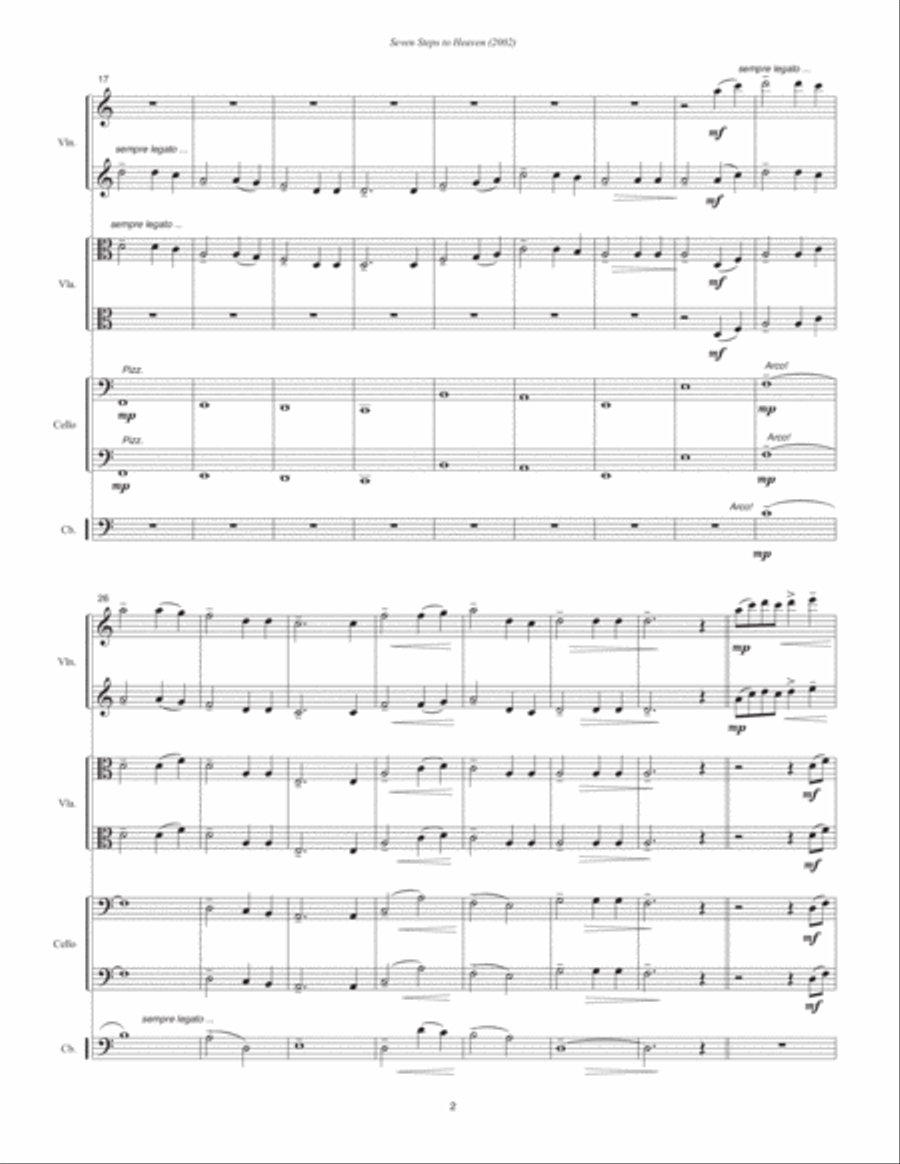 Seven Steps To Heaven (2002) for string septet or string orchestra String Quartet scores gallery preview page 4
