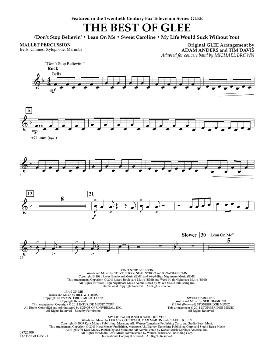 The Best Of Glee - Mallet Percussion