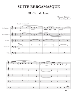Clair de Lune from "Suite Bergamasque" for Brass Quintet