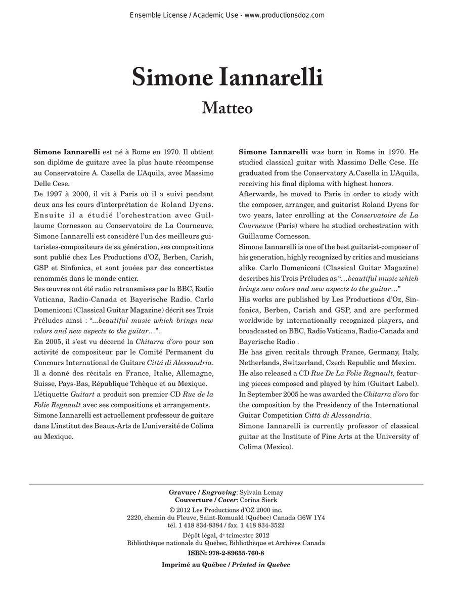 Matteo Classical Guitar scores gallery preview page 1