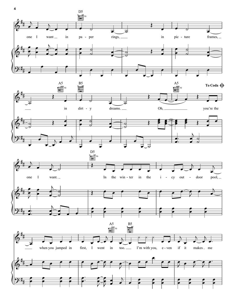 Paper Rings Piano, Vocal, Guitar scores gallery preview page 4