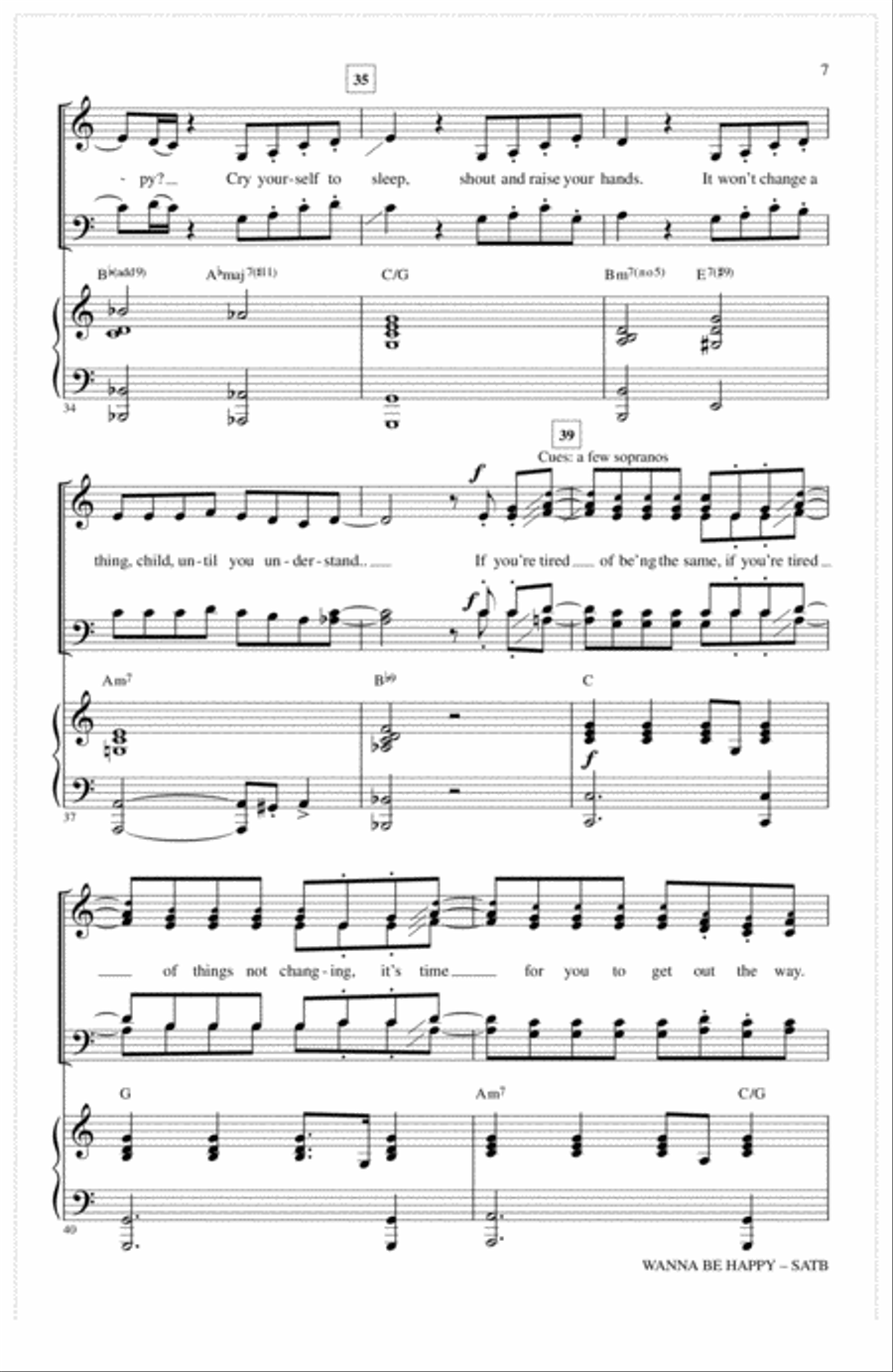 Wanna Be Happy? Wanna Be Happy? 4-Part scores gallery preview page 6