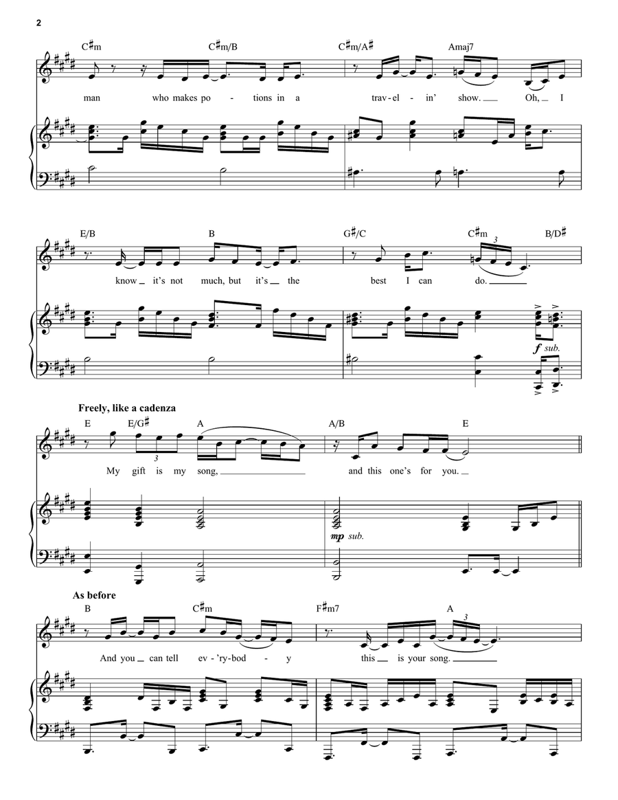 Your Song (from Moulin Rouge! The Musical) Voice scores gallery preview page 2