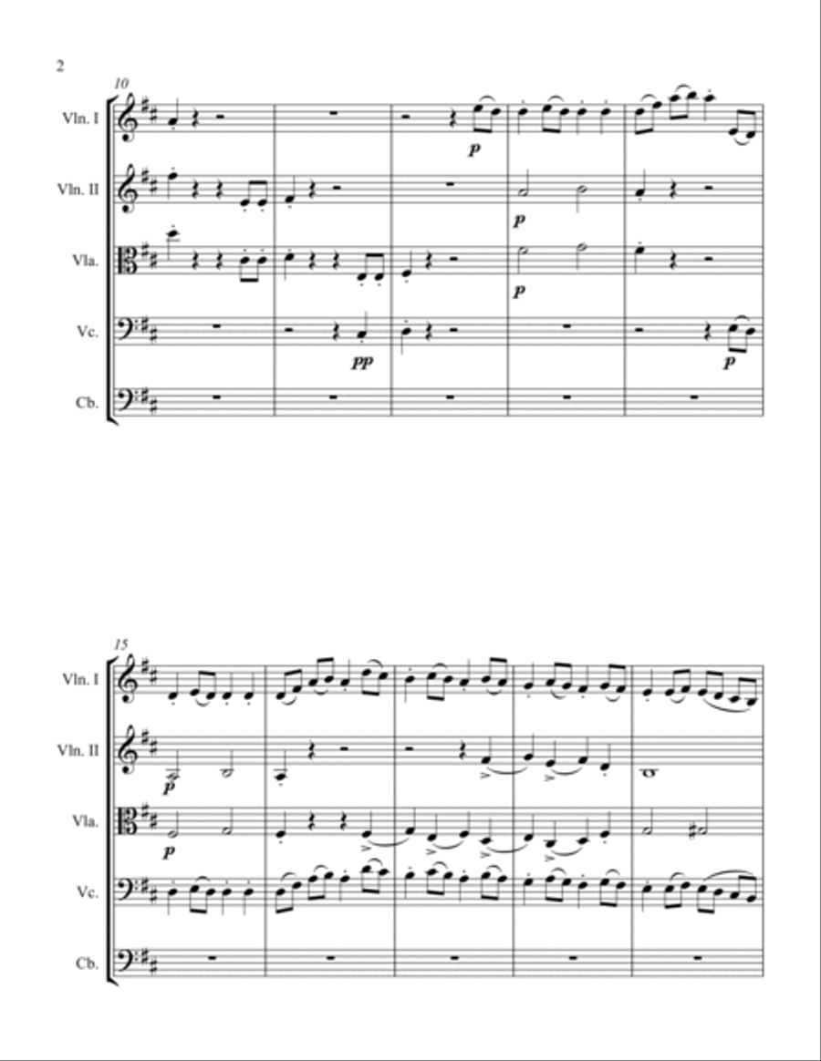 Il Signor Bruschino Overture Themes String Orchestra scores gallery preview page 2