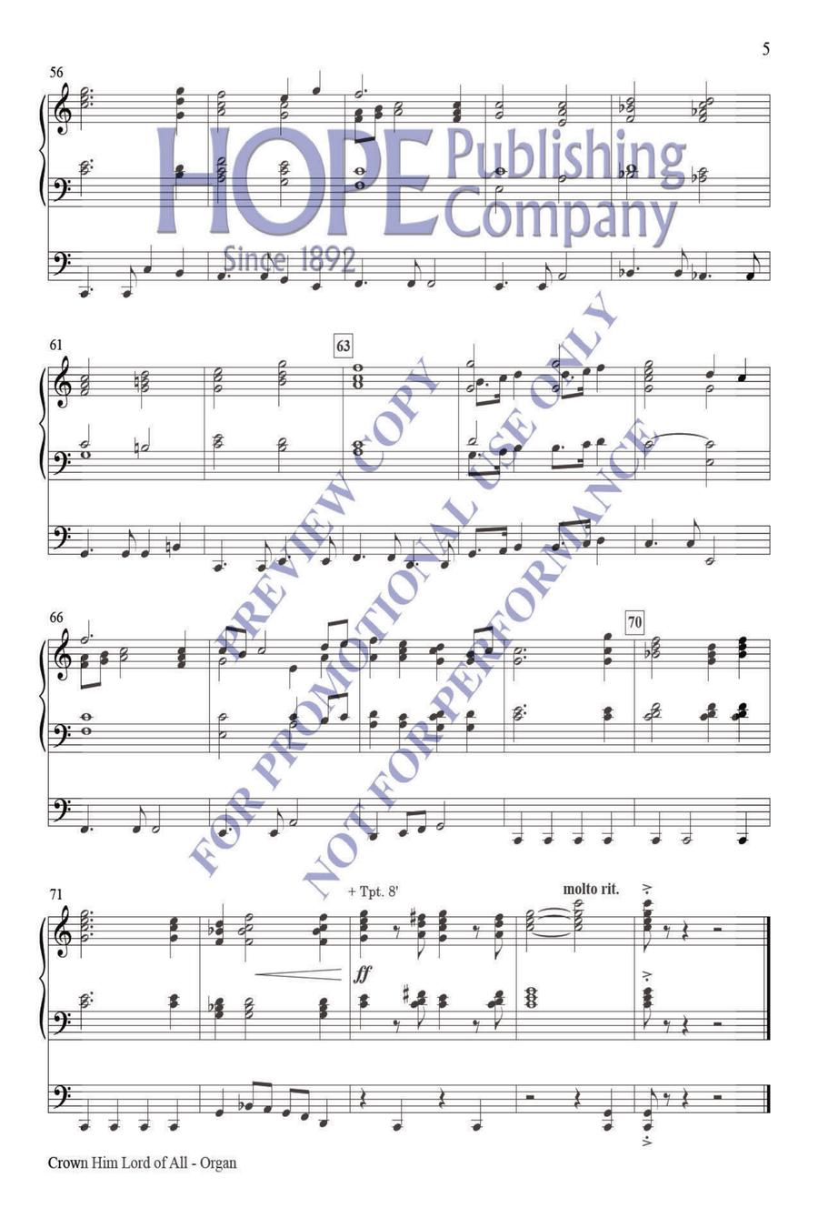 Crown Him Lord of All Choir scores gallery preview page 6