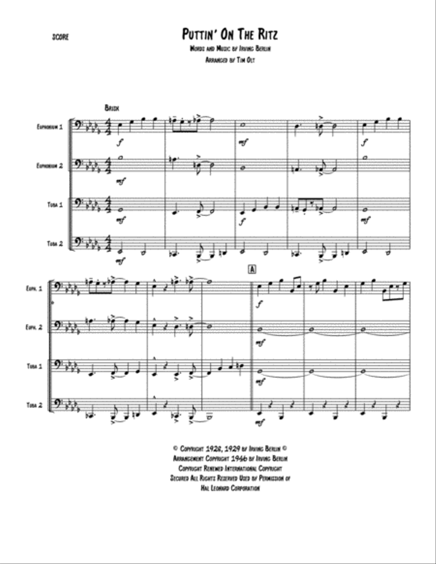 Puttin' On The Ritz Brass Ensemble scores gallery preview page 1