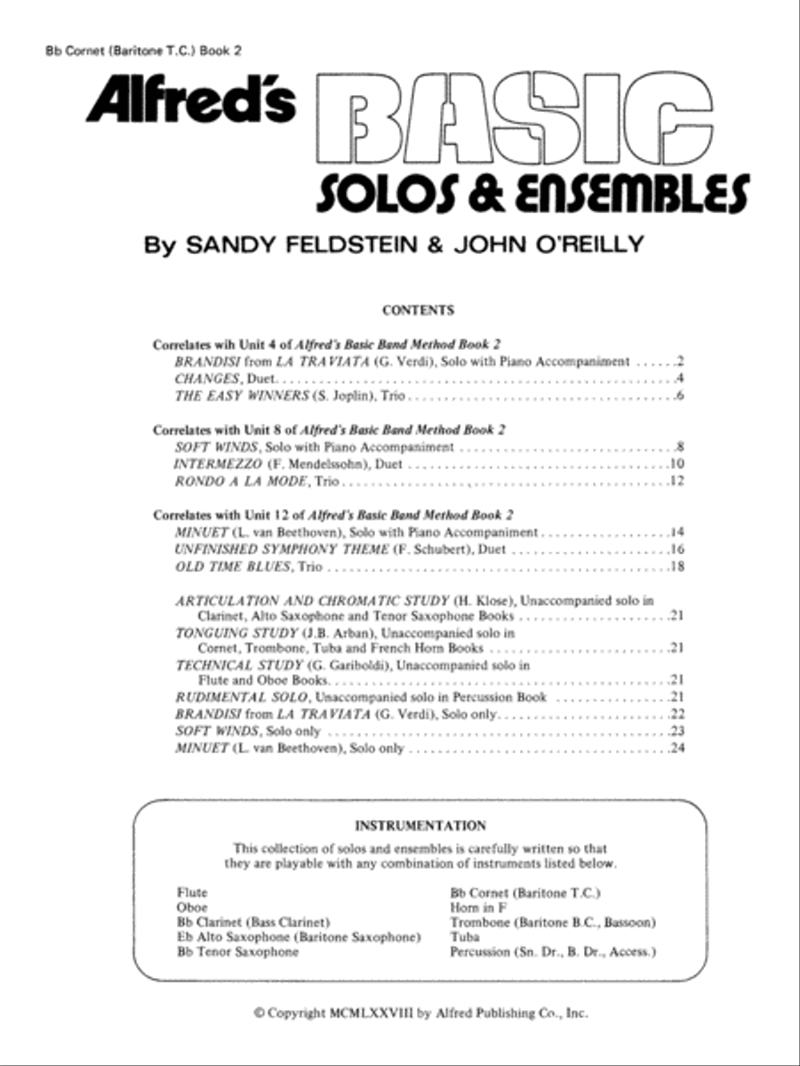 Alfred's Basic Solos and Ensembles, Book 2 Concert Band Methods scores gallery preview page 2