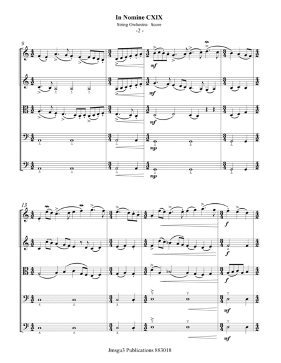 Bull: In Nomine CXIX for String Orchestra String Orchestra scores gallery preview page 2