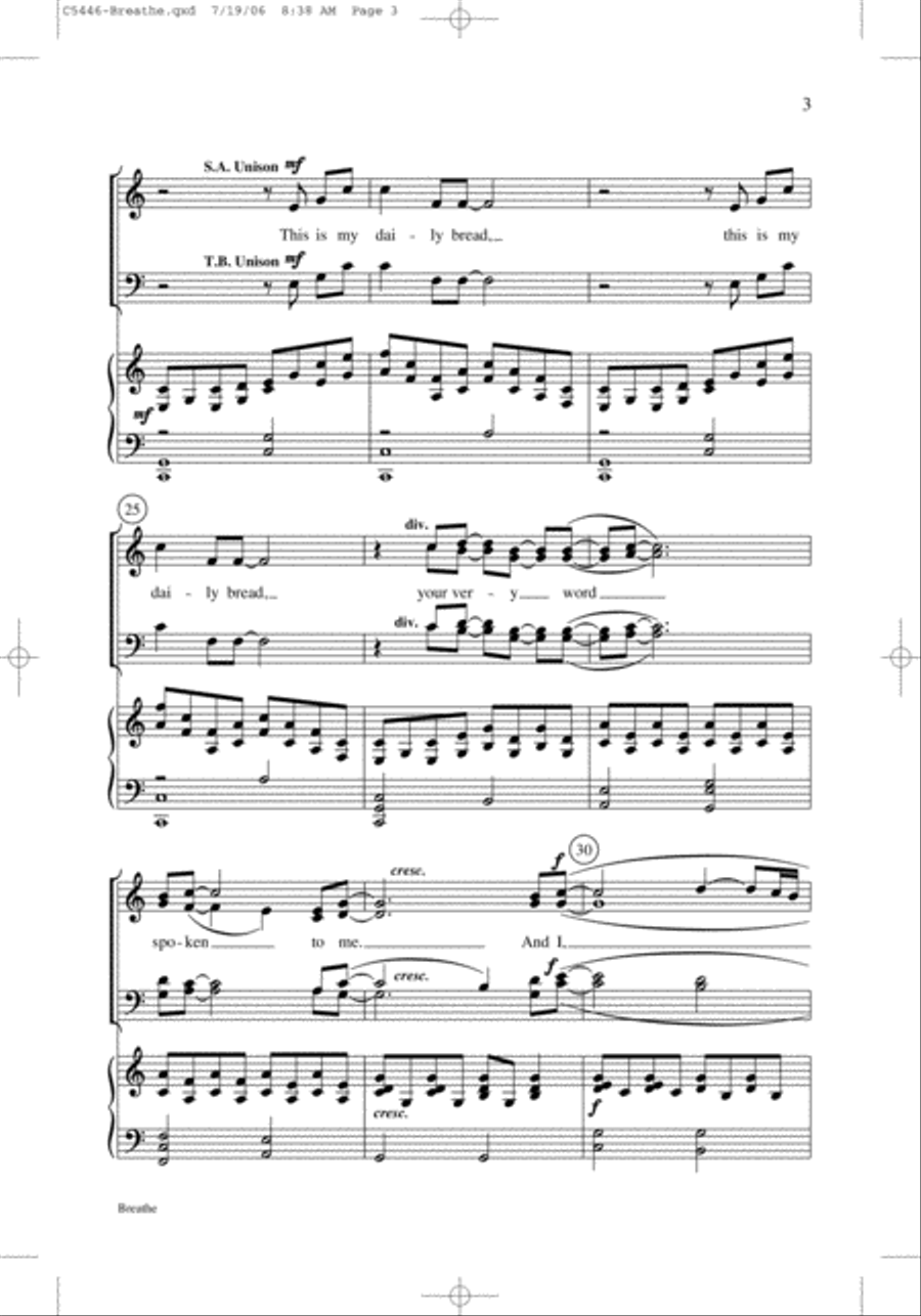 Breathe 4-Part scores gallery preview page 3