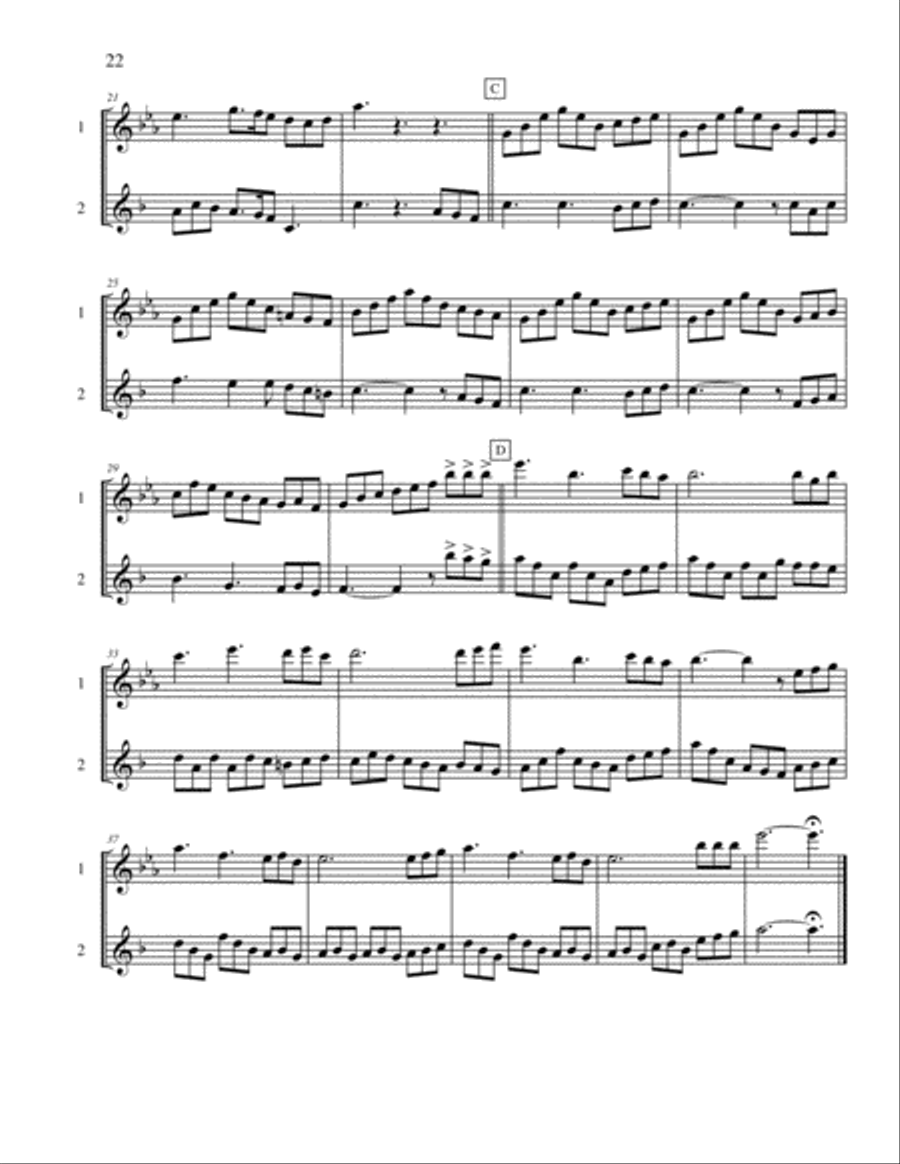 Ten Selected Hymns for the Performing Duet, Vol. 2 - flute and clarinet (bass clarinet) Woodwind Duet scores gallery preview page 2