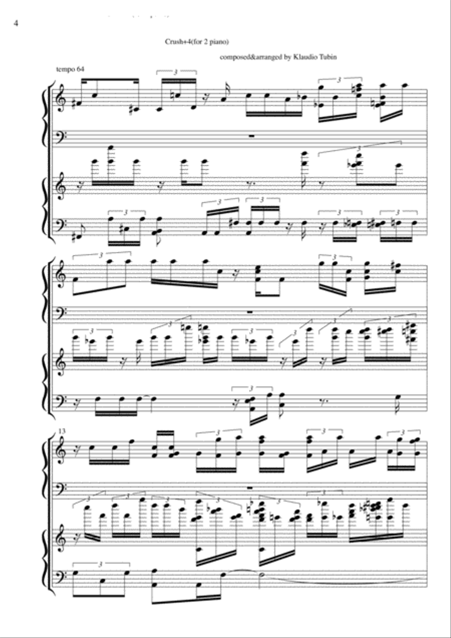 Crush+4(for 2 piano) Piano Method scores gallery preview page 5