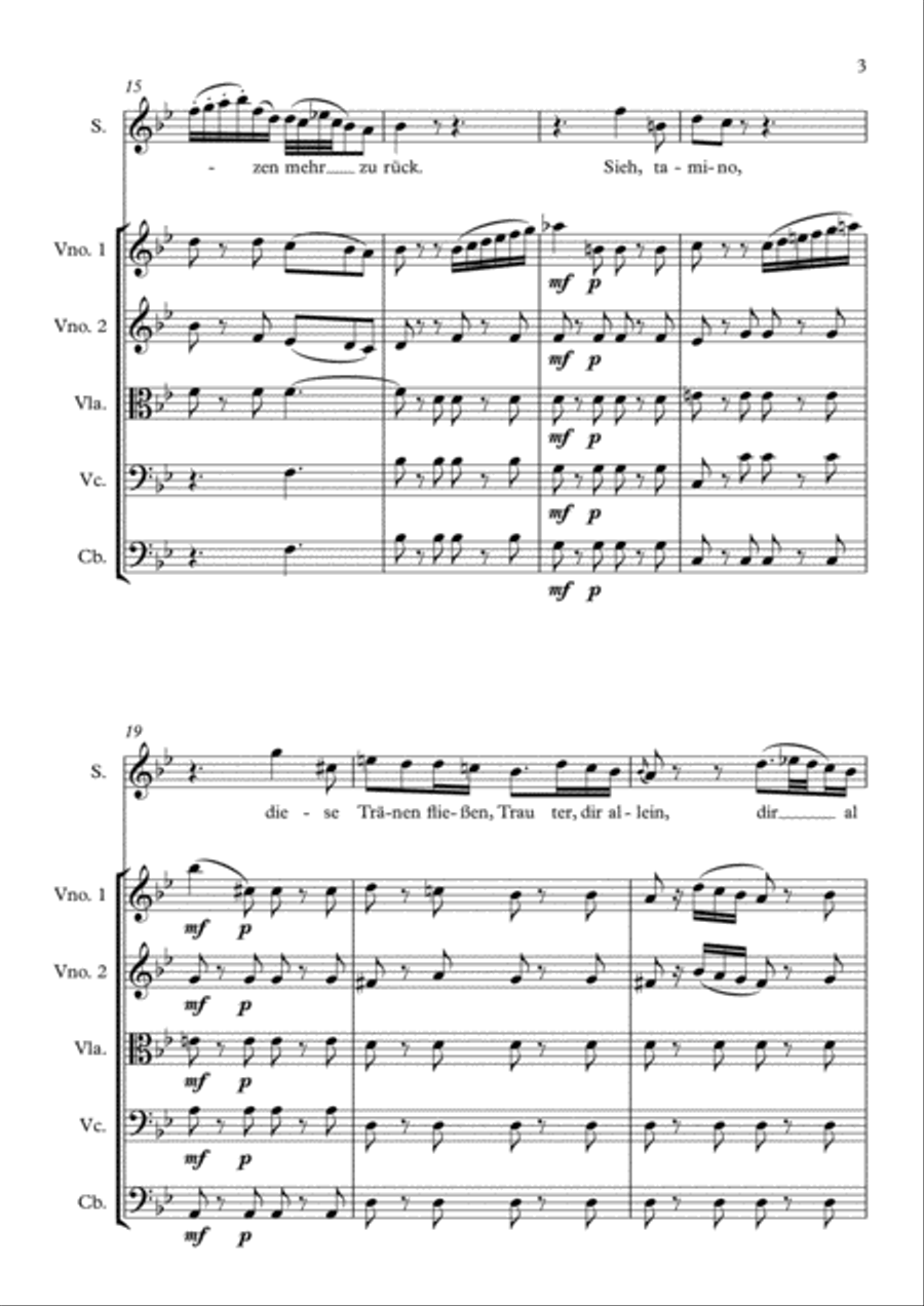 Magic Flute - Ach, Ich Fulls - W.A. Mozart Small Ensemble scores gallery preview page 4