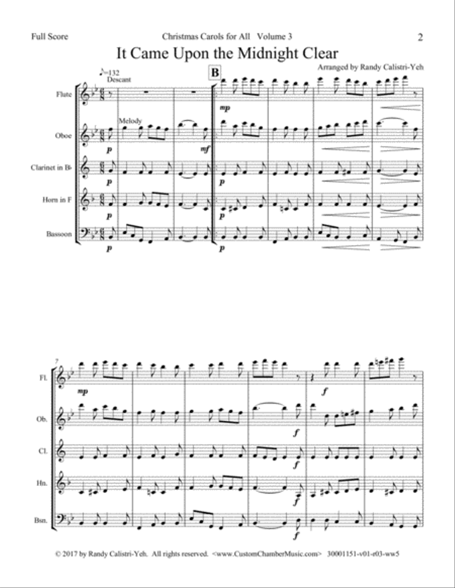 Christmas Carols for All, Volume 3 (for Woodwind Quintet) Woodwind Quintet scores gallery preview page 6
