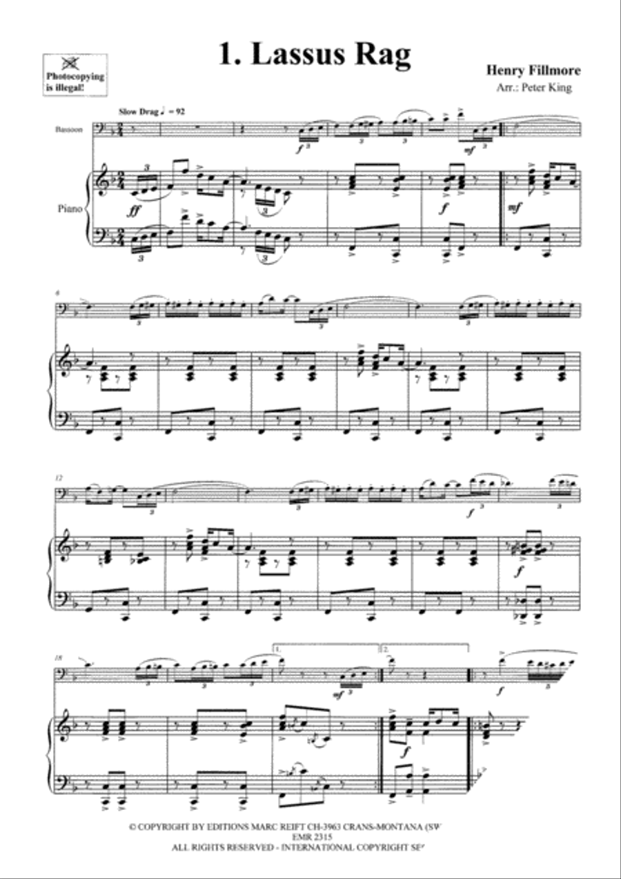 15 Rags Bassoon Solo scores gallery preview page 3