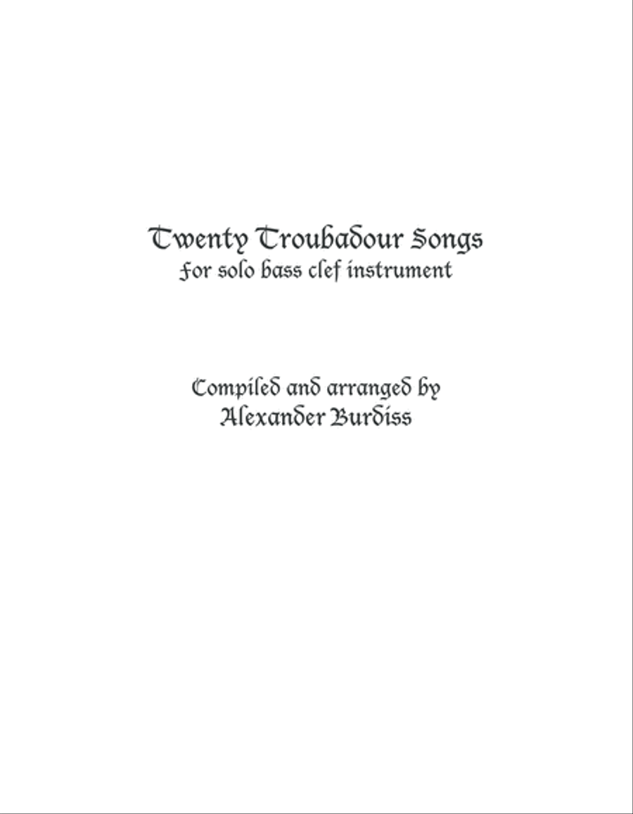 Twenty Troubador Songs - Bass Clef