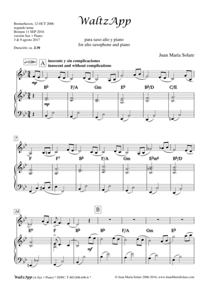 WaltzApp [Alto Sax + Piano]