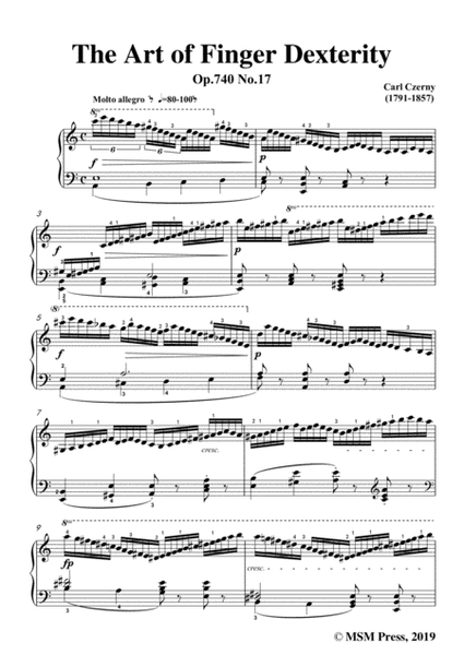 Czerny-The Art of Finger Dexterity,Op.740 No.17,for Piano image number null