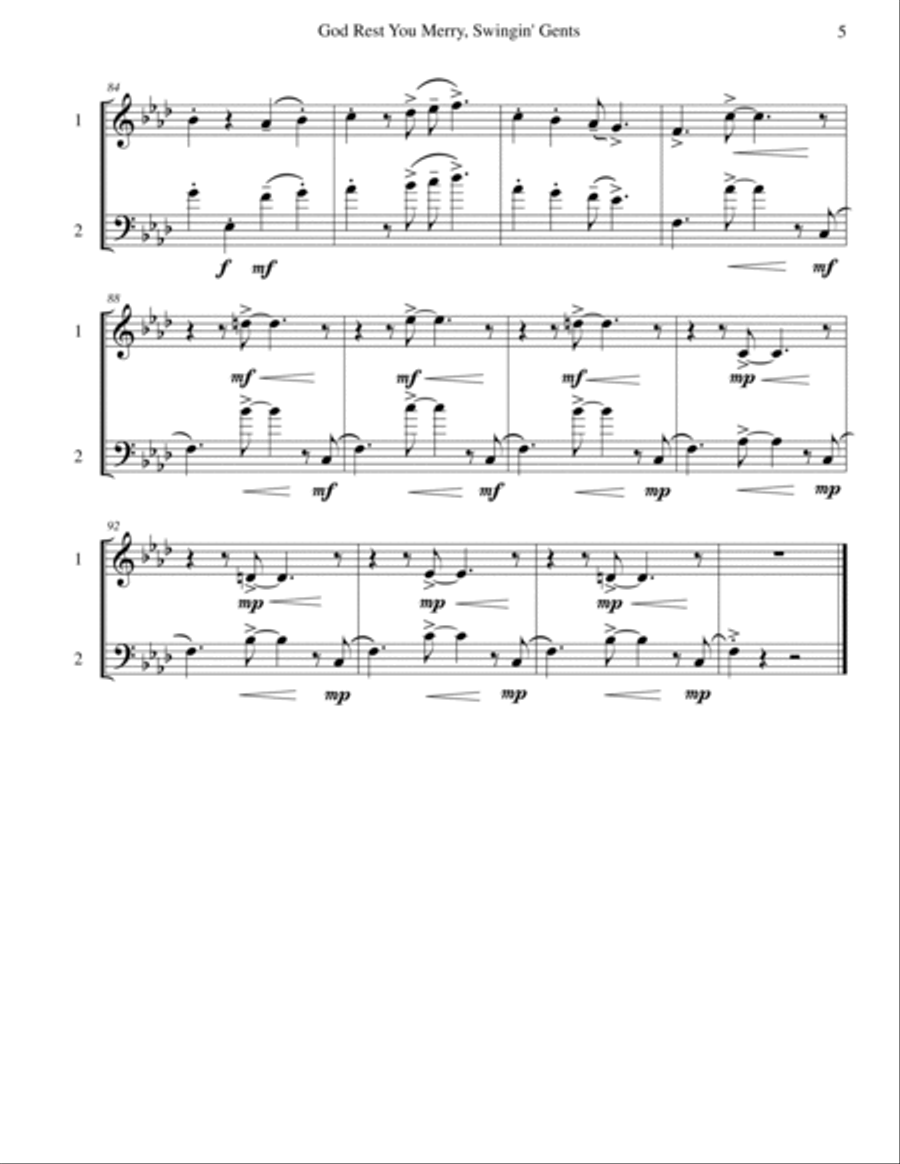 God Rest You Merry, Gentlemen (Mixed Duet) Score and Parts scores gallery preview page 6