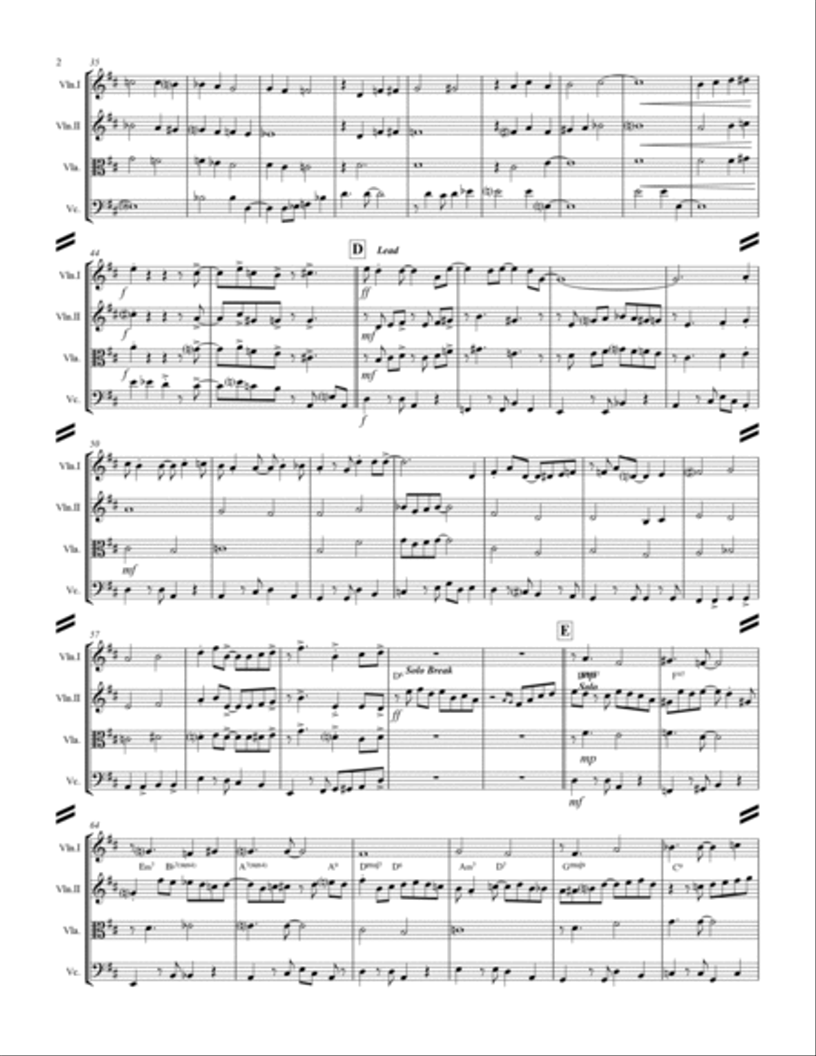 Come Fly With Me String Quartet scores gallery preview page 3