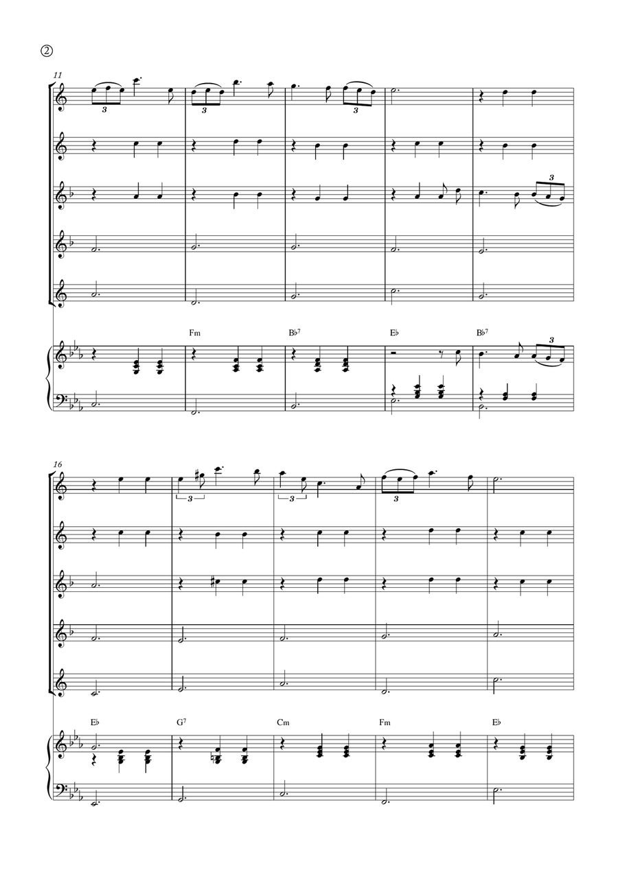 Serenade (Ständchen) Saxophone Quintet scores gallery preview page 2