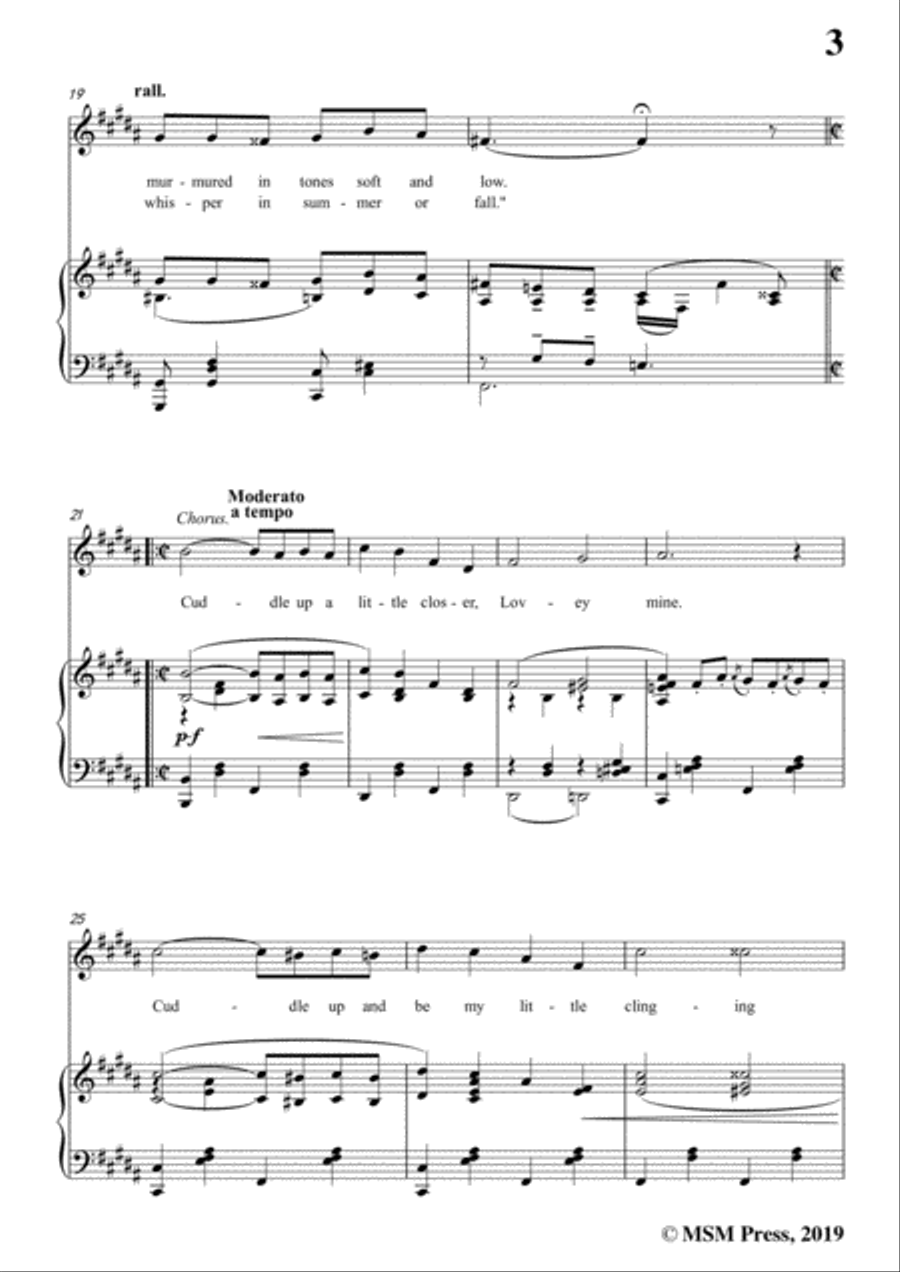 Karl Hoschna-Cuddle Up A Little Closer,Lovey Mine,in B Major,for Voice&Pno Voice scores gallery preview page 5