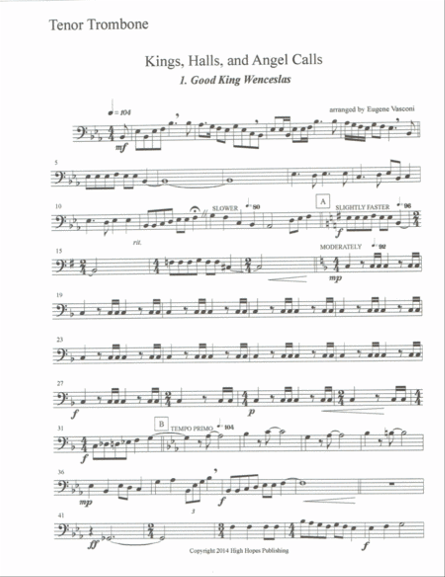 Kings, Halls, and Angel Calls Brass Ensemble scores gallery preview page 4