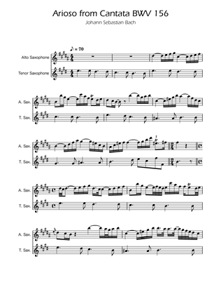 Book cover for Arioso BWV 156 - Alto and Tenor Sax Duet