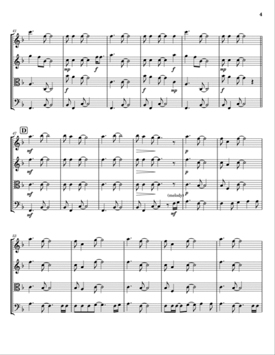 Free Fallin' String Quartet scores gallery preview page 4