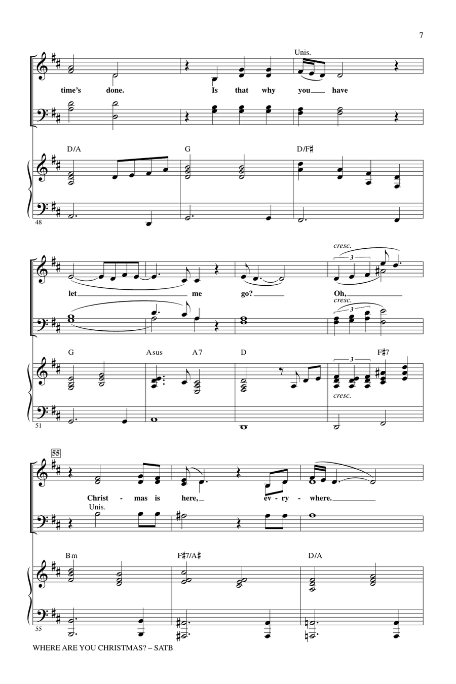 Where Are You Christmas? (arr. Mac Huff) (from How The Grinch Stole Christmas) 4-Part scores gallery preview page 6