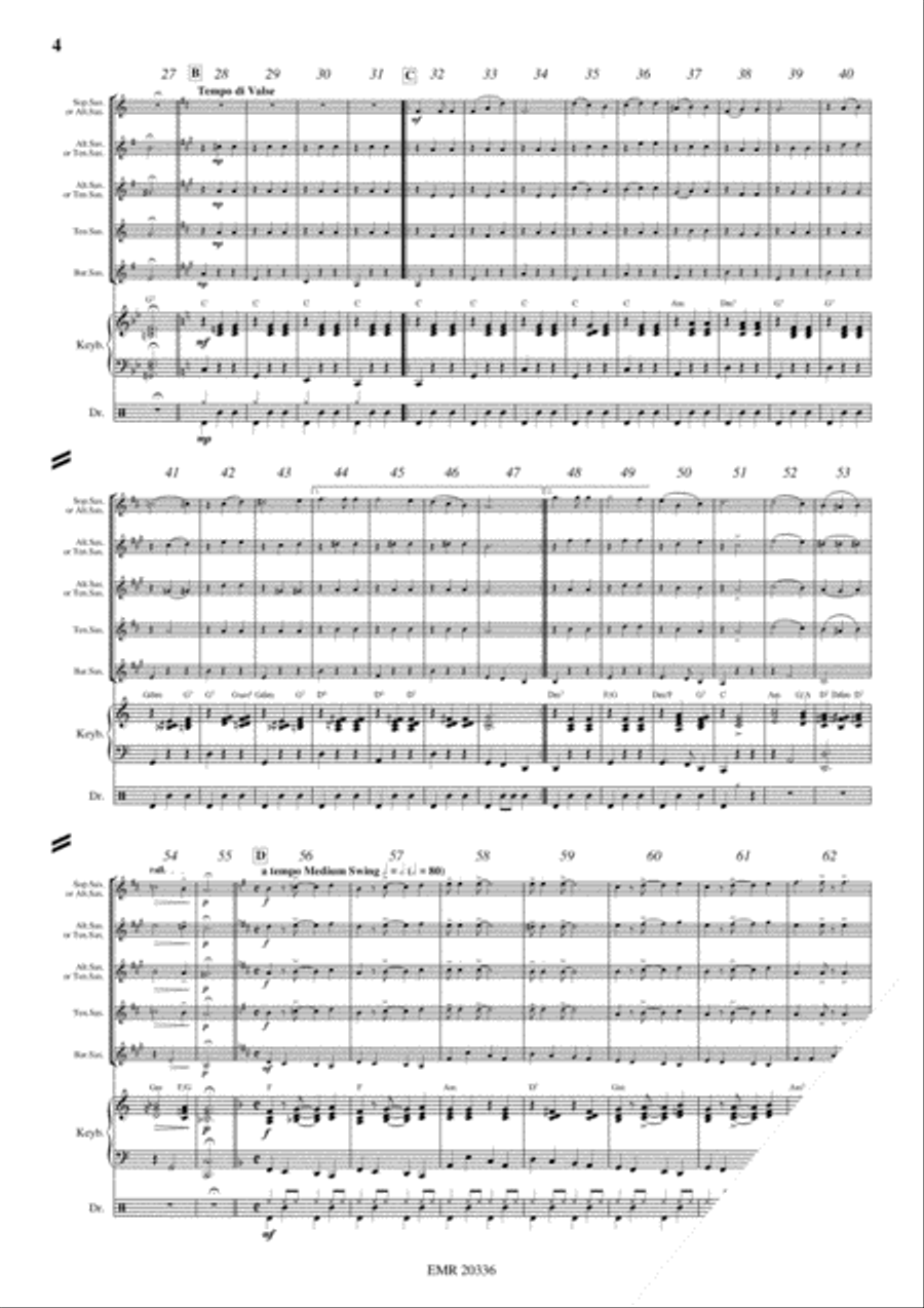 Movie Sequences Saxophone Quintet scores gallery preview page 4