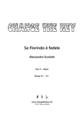 Book cover for Se Florindo e fedele - Eb Major